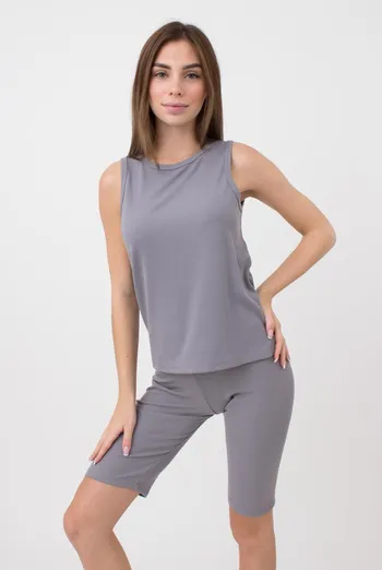 Велосипедки в рубчик Rib casual 4210/010 Giulia (grey), серый Велосипедки в рубчик Rib casual 4210/010 Giulia (grey), серый