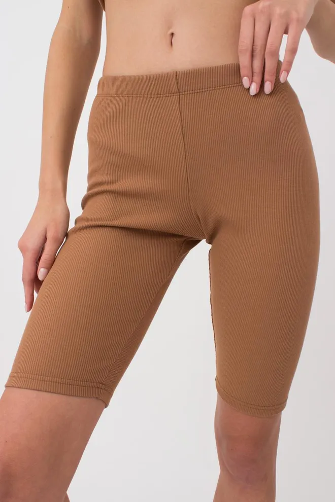 Велосипедки в рубчик Rib casual 4210/010 Giulia (camel), бежевый
