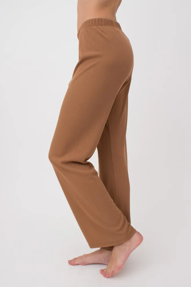 Штани жіночі в рубчик RIB 4307/010 Giulia (camel), бежевий