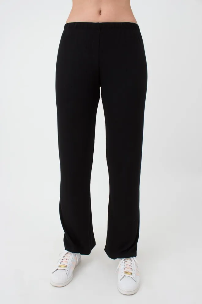 Штани жіночі в рубчик RIB 4307/010 Giulia (black), чорний