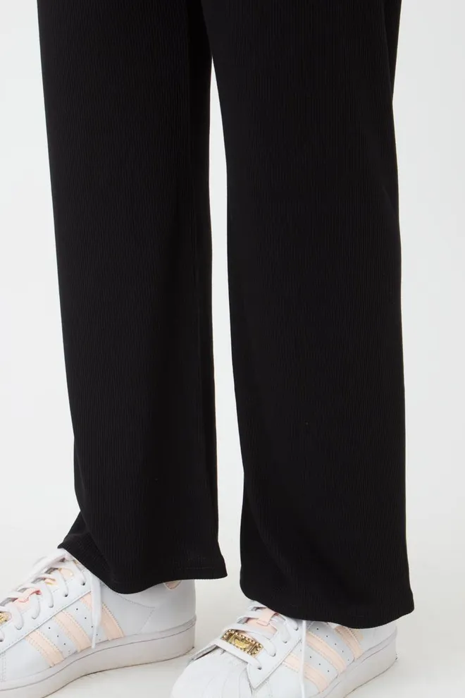 Штани жіночі в рубчик RIB 4307/010 Giulia (black), чорний