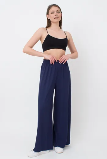 Широкие штаны в пол Rib casual 4314/010 Giulia (navy) Широкие штаны в пол Rib casual 4314/010 Giulia (navy)