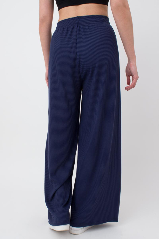 Широкі штани в підлогу Rib casual 4314/010 Giulia (navy)