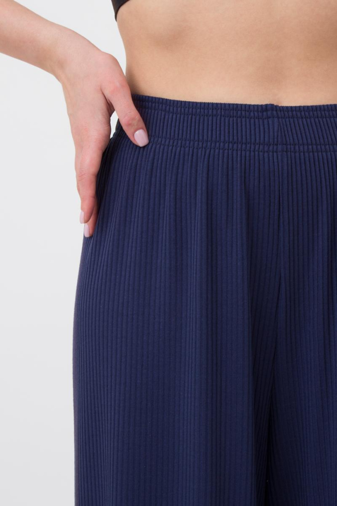 Широкі штани в підлогу Rib casual 4314/010 Giulia (navy)