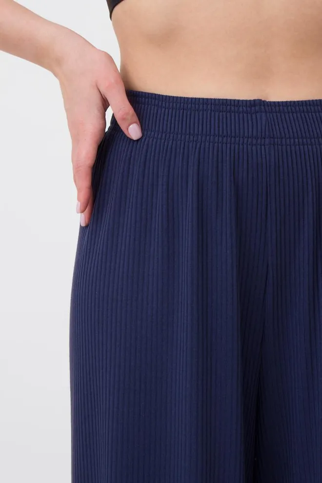 Широкие штаны в пол Rib casual 4314/010 Giulia (navy)