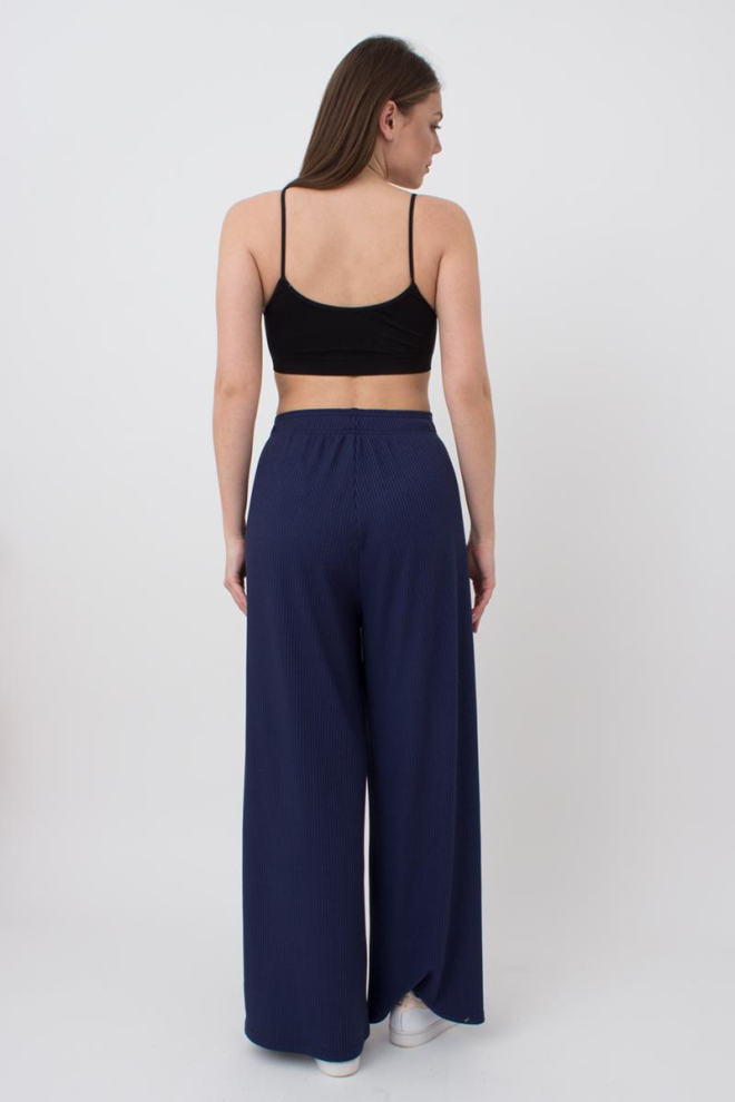 Широкі штани в підлогу Rib casual 4314/010 Giulia (navy)