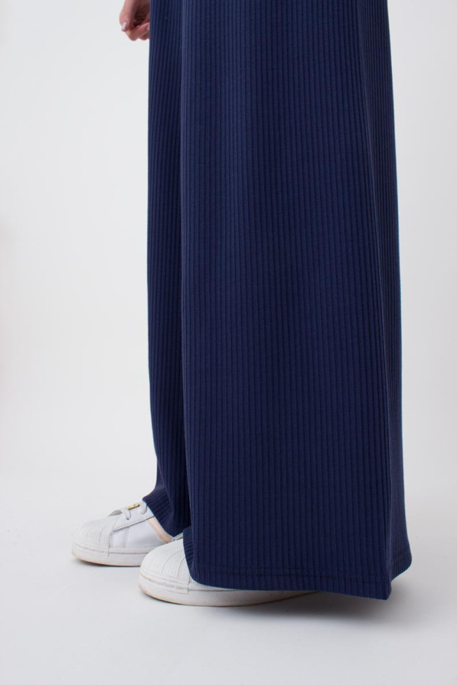 Широкі штани в підлогу Rib casual 4314/010 Giulia (navy)