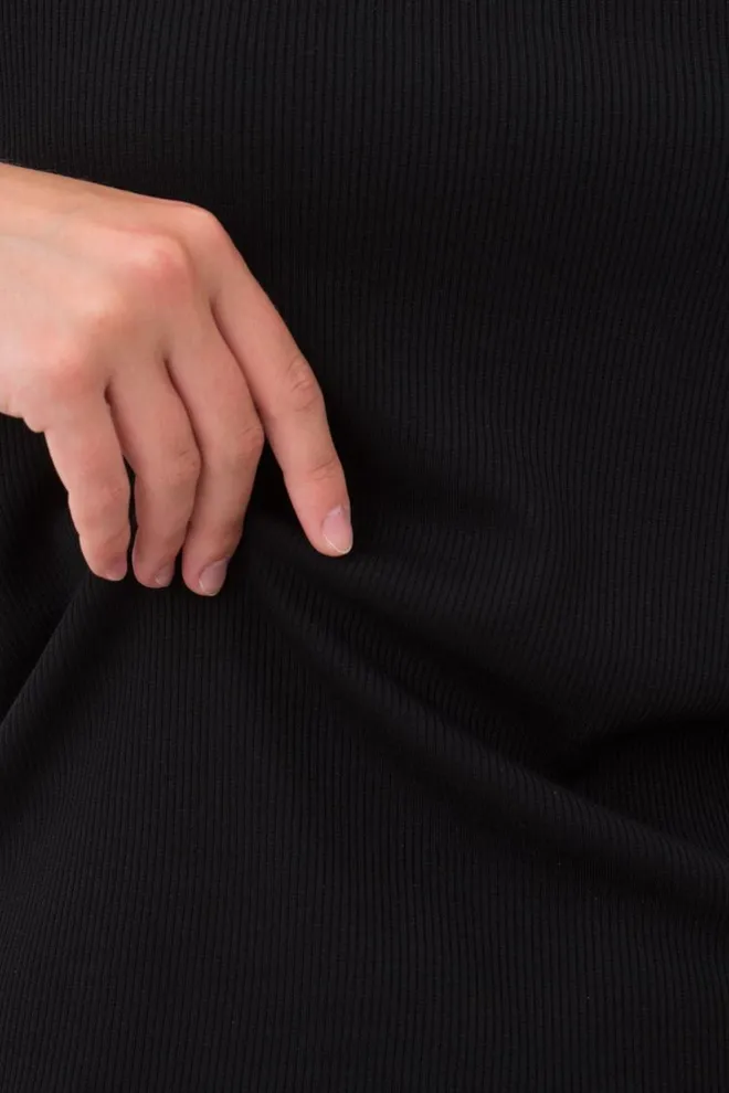 Футболка жіноча в рубчик Rib 4804/010 Giulia (black), чорний