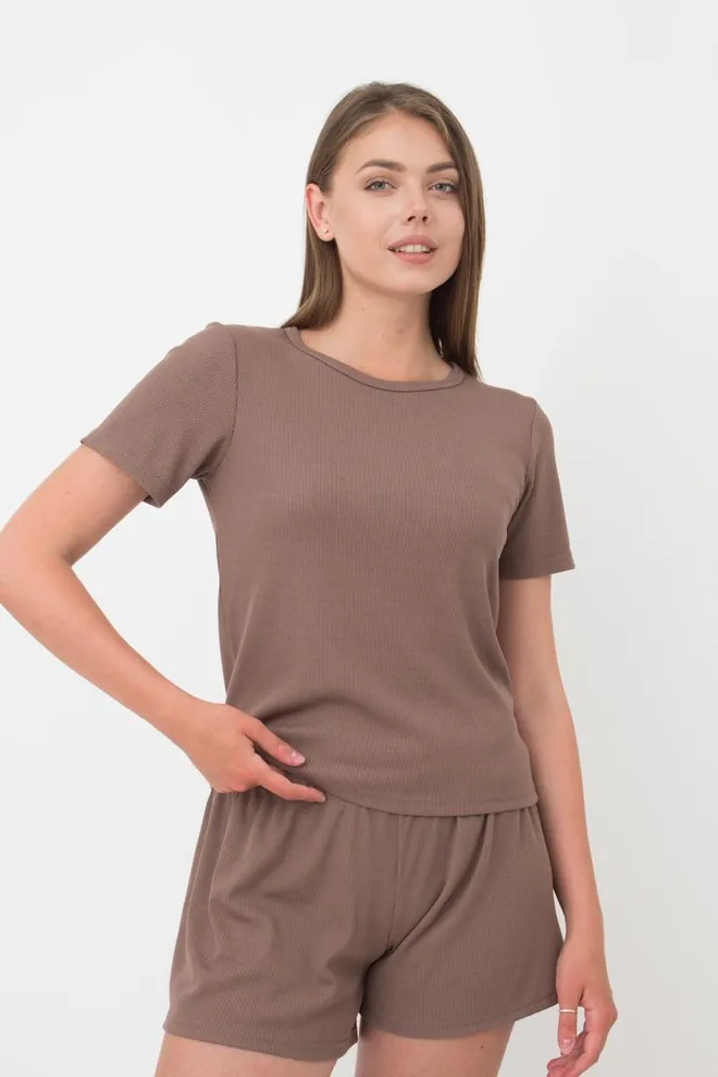 Футболка жіноча в рубчик Rib 4804/010 Giulia (beige), бежевий