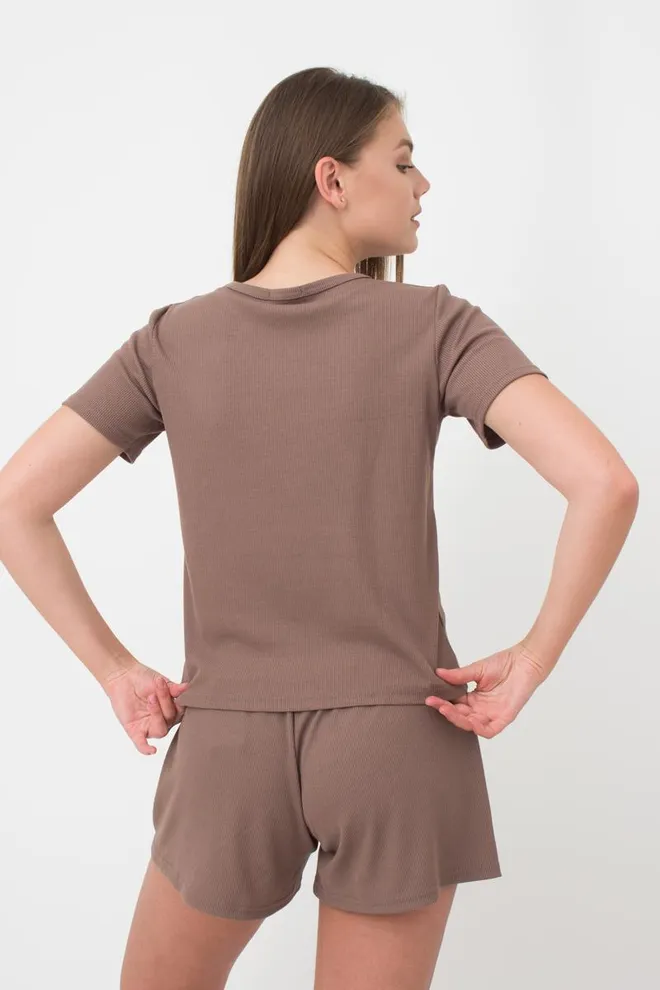 Футболка жіноча в рубчик Rib 4804/010 Giulia (beige), бежевий