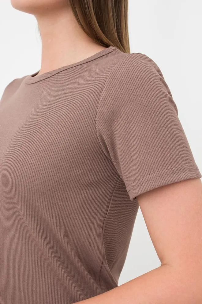 Футболка жіноча в рубчик Rib 4804/010 Giulia (beige), бежевий
