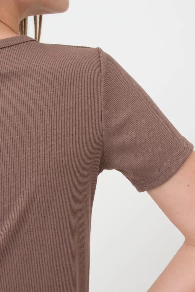 Футболка жіноча в рубчик Rib 4804/010 Giulia (beige), бежевий