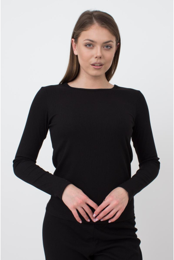 Лонгслів у рубчик Rib 4907/010 Giulia (black)