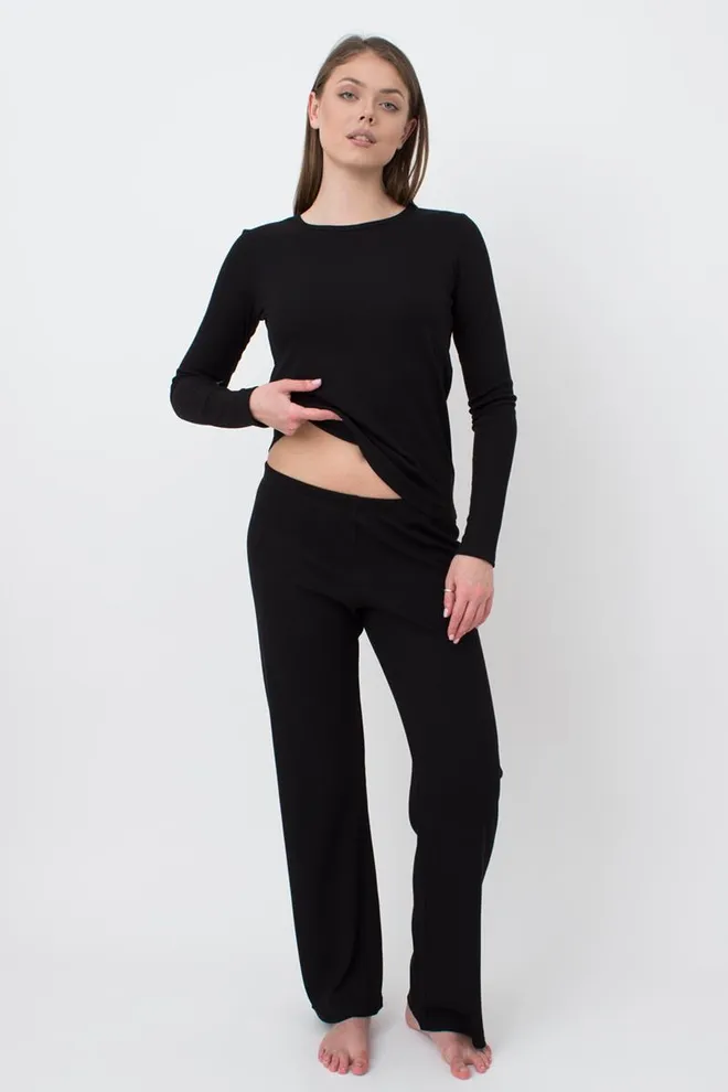 Лонгслів у рубчик Rib 4907/010 Giulia (black)