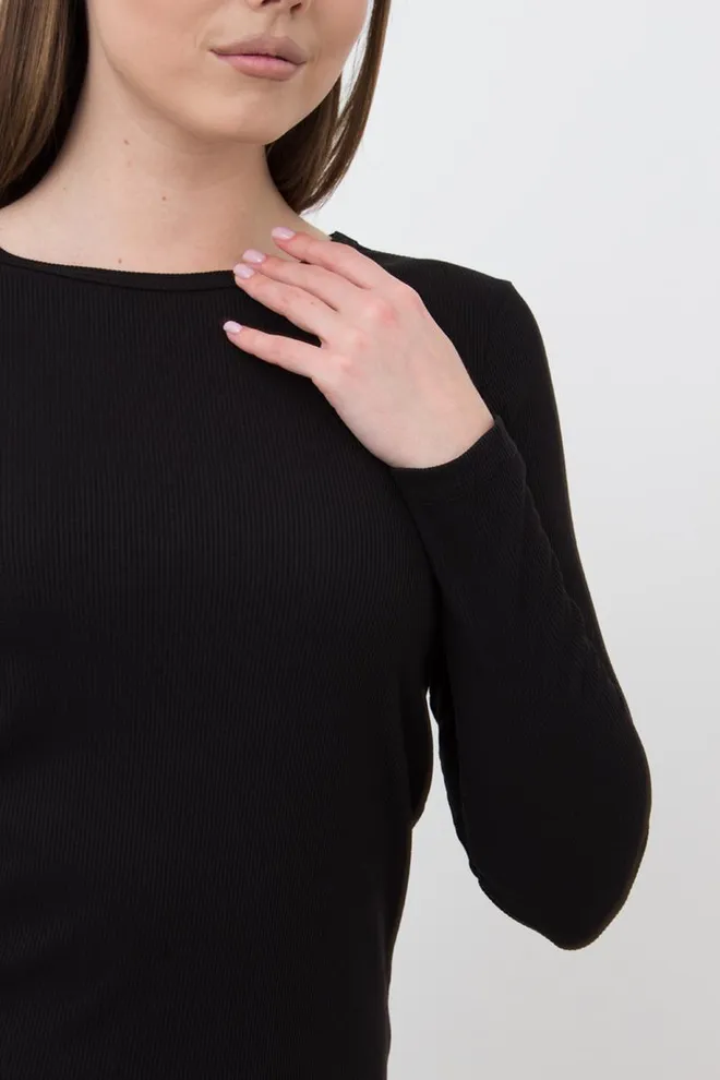 Лонгслів у рубчик Rib 4907/010 Giulia (black)