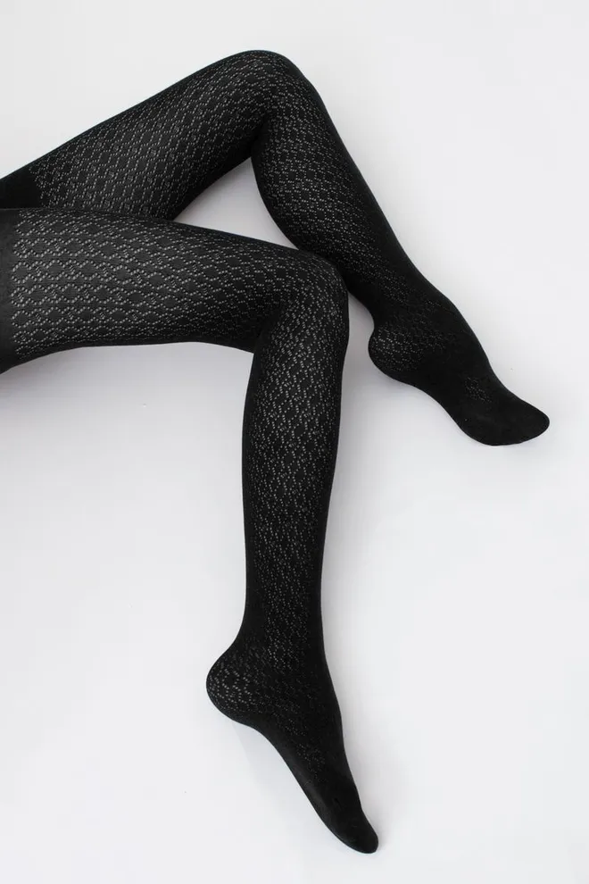 Теплые хлопковые колготки с рисунком Rio 150 den model 9 Giulia (nero)