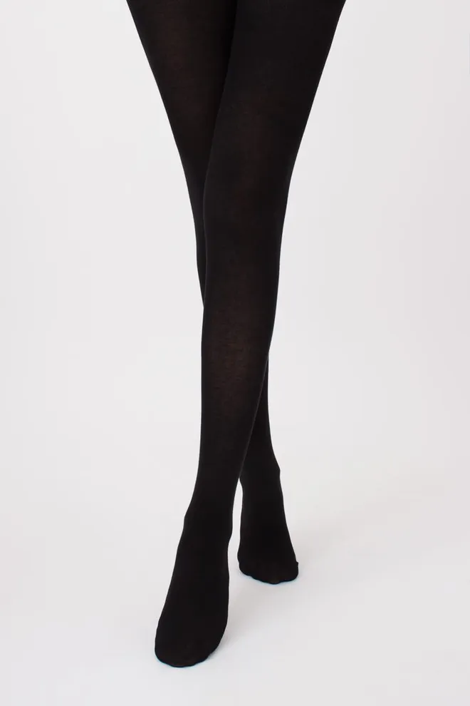 Теплые хлопковые колготки с сердцами и перфорацией Rio love 150 den model 1 Giulia (nero)