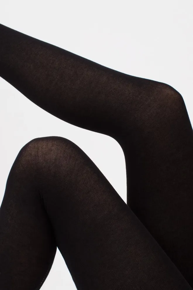 Теплые хлопковые колготки с сердцами и перфорацией Rio love 150 den model 1 Giulia (nero)