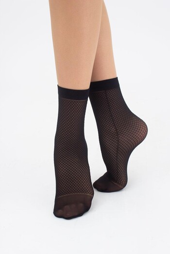 Носки женские короткие в сетку RN-04 Giulia (nero) Носки женские короткие в сетку RN-04 Giulia (nero)