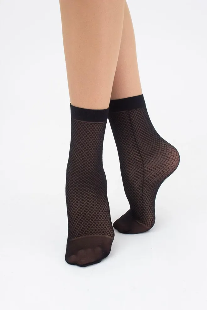 Носки женские короткие в сетку RN-04 Giulia (nero)