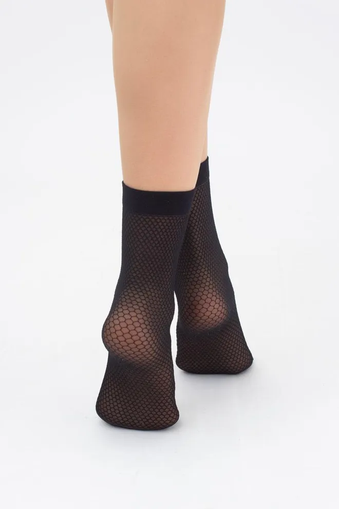 Носки женские короткие в сетку RN-04 Giulia (nero)
