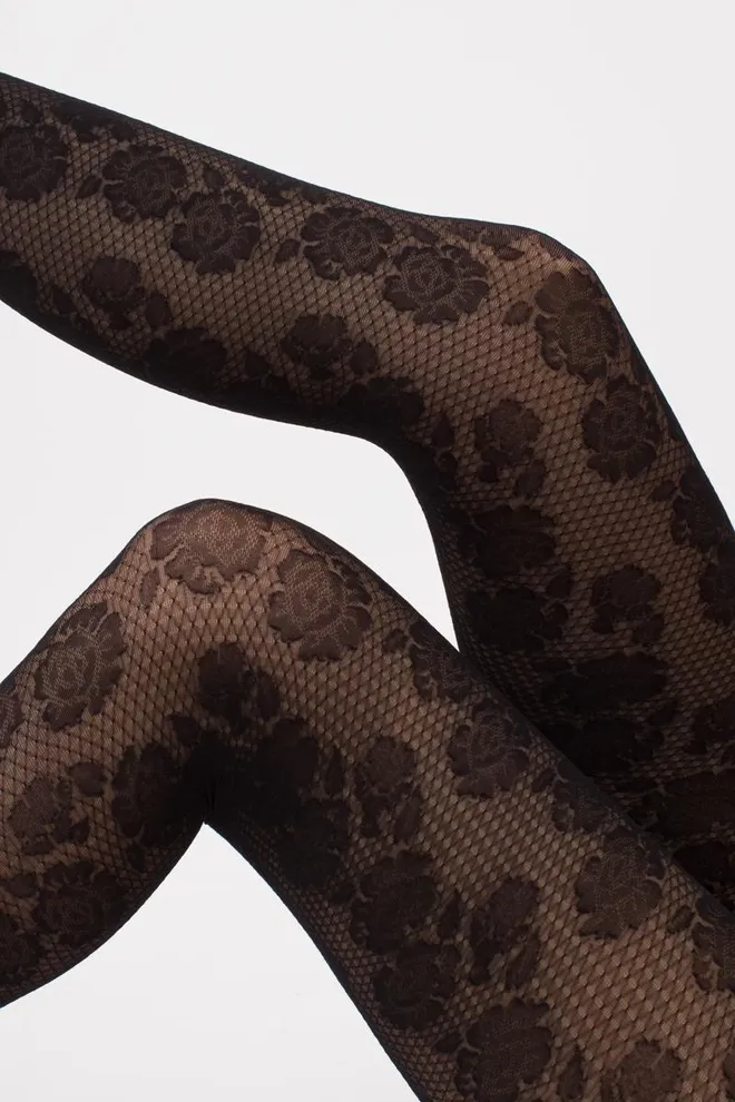 Капронові легінси з мереживним малюнком Rosebud leggings 40 den Giulia (nero)
