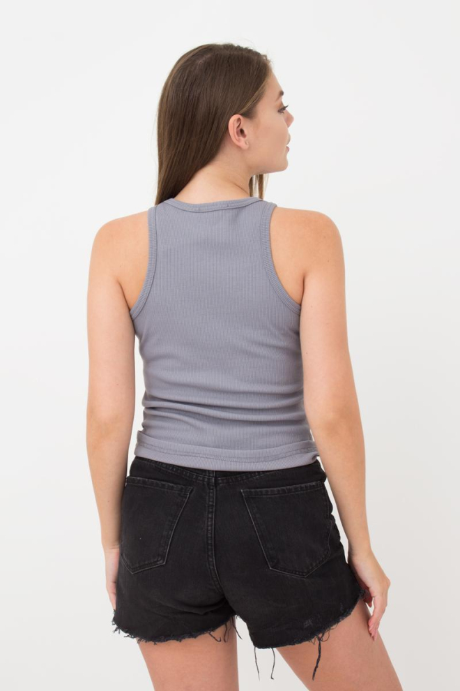 Майка жіноча в рубчик на широких бретелях Rib casual 3811/010 Giulia (grey)