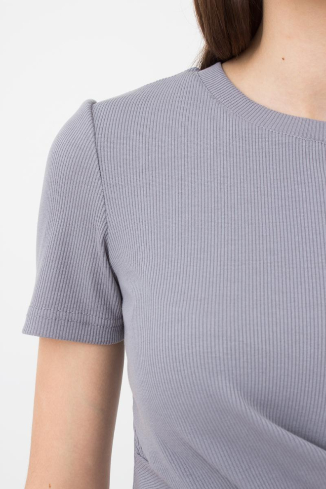 Топ в рубчик з переплетом Rib casual 4105/010 Giulia (grey)