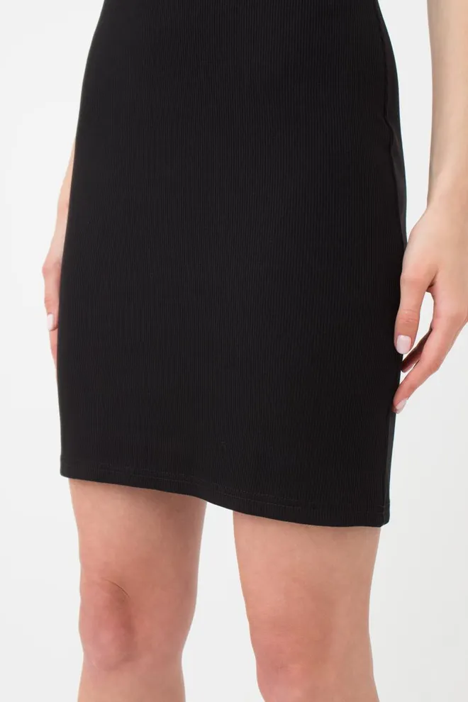 Сукня в рубчик на широких бретелях Rib 8701/010 Giulia (black)
