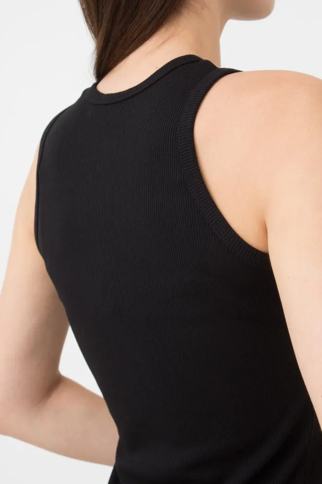 Сукня в рубчик на широких бретелях Rib 8701/010 Giulia (black)