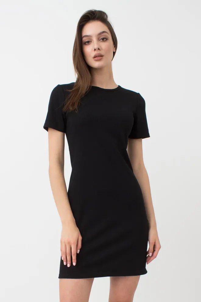 Сукня в рубчик RIB 8702/010 Giulia (black), чорний