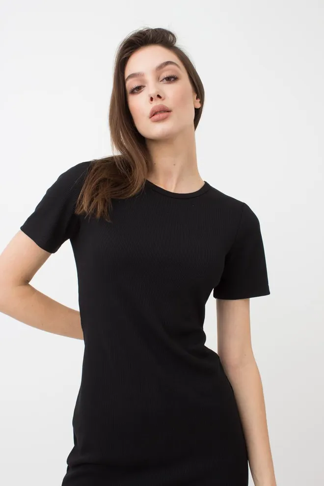 Сукня в рубчик RIB 8702/010 Giulia (black), чорний