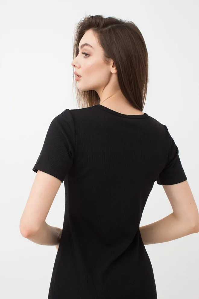 Сукня в рубчик RIB 8702/010 Giulia (black), чорний