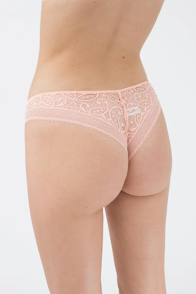 Жіночі труси бразиліана мереживні Riccarda 2204/31 Giulia (tropical peach)