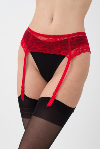 Мереживний пояс для панчіх ROSA 3002/31 Giulia (red), червоний