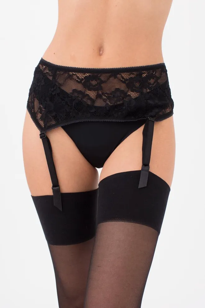 Мереживний пояс для панчіх Rosa 3005/31 Giulia (black)