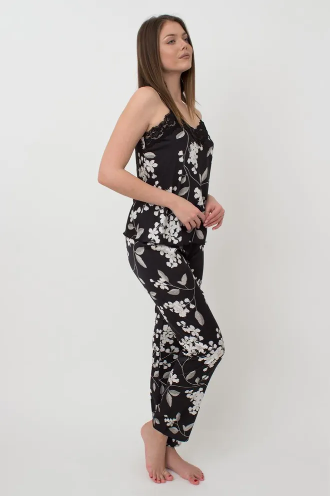 Пижама женская майка и штаны Sakura 5003/051 Giulia (black)