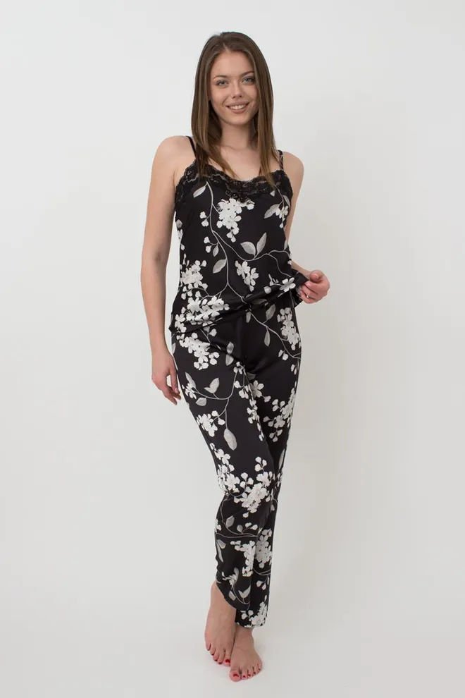 Пижама женская майка и штаны Sakura 5003/051 Giulia (black)