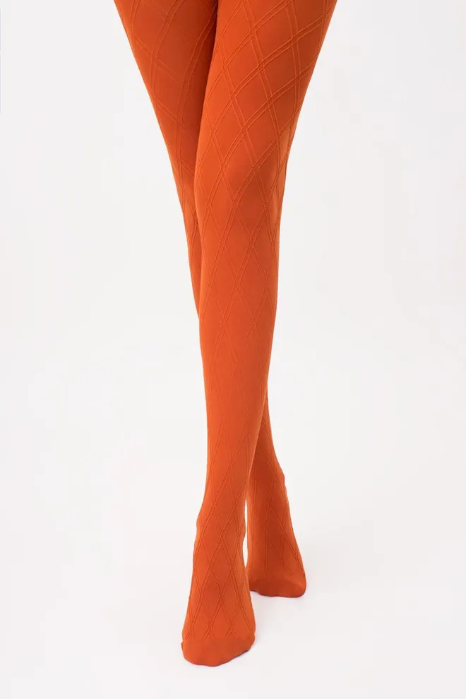 Колготки теплі з візерунком Salient 100 den model 2 Giulia (bombay brown)