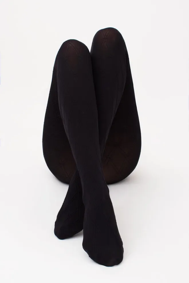 Колготки теплі з візерунком Salient 100 den model 2 Giulia (nero)