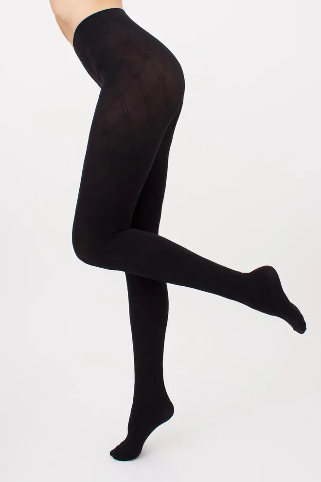 Колготки теплі з візерунком Salient 100 den model 2 Giulia (nero)