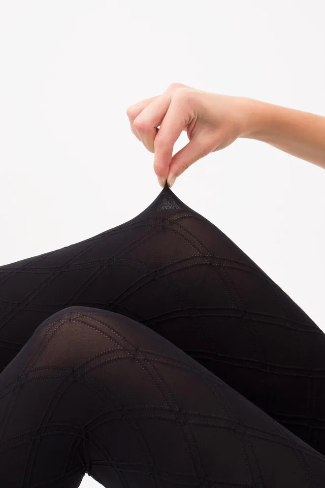 Колготки теплі з візерунком Salient 100 den model 2 Giulia (nero)