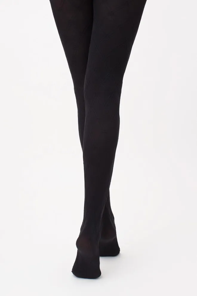 Колготки теплі з візерунком Salient 100 den model 2 Giulia (nero)