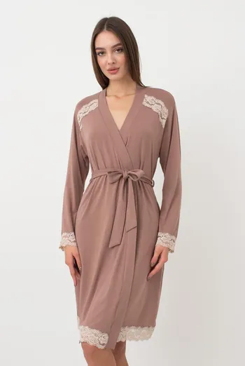 Халат жіночий на запа́х Sand Storm 7325/031 Giulia (mokko) Халат жіночий на запа́х Sand Storm 7325/031 Giulia (mokko)