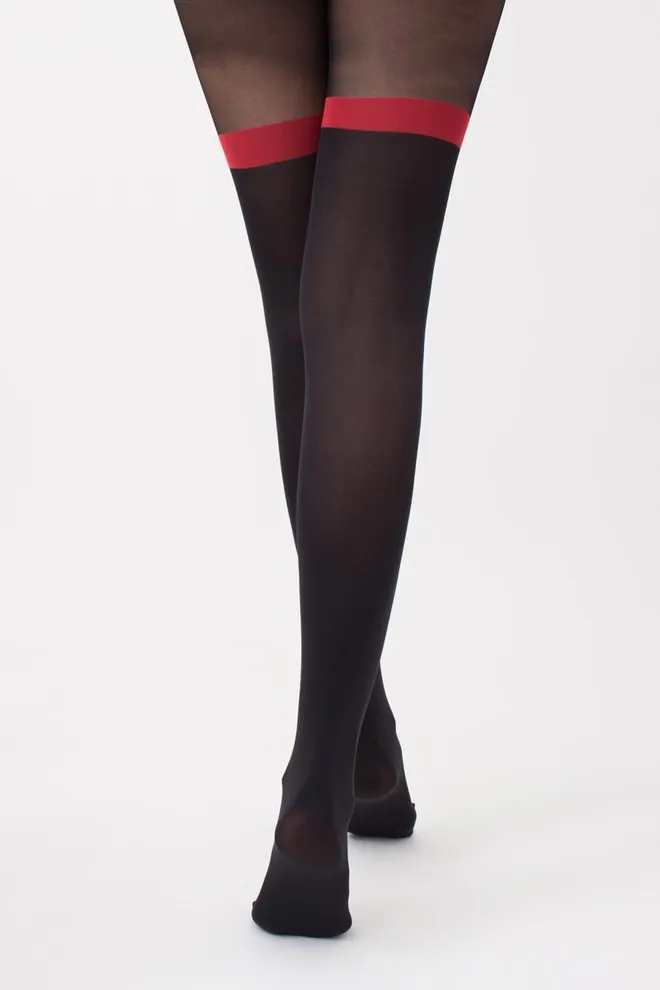 Колготки з малюнком новорічні Santa tights 60 den Giulia (black)