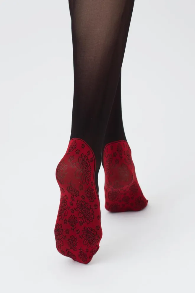 Колготки с рисунком Sapphire 40 den Giulia (nero/salsa)