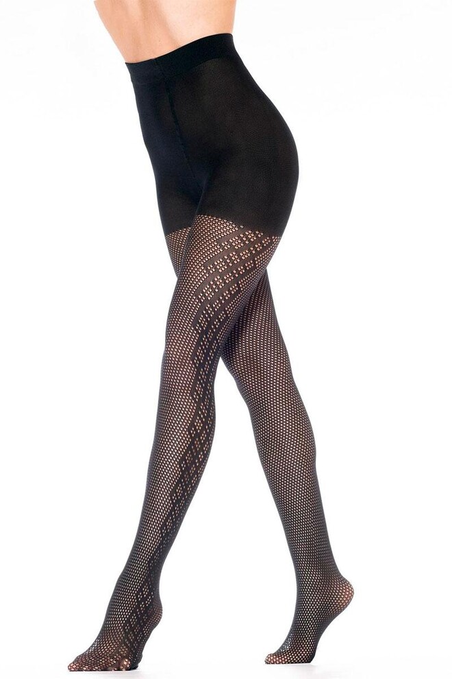 Колготки з геометричним малюнком SATY RETE 100 (7) Giulia (nero), чорний