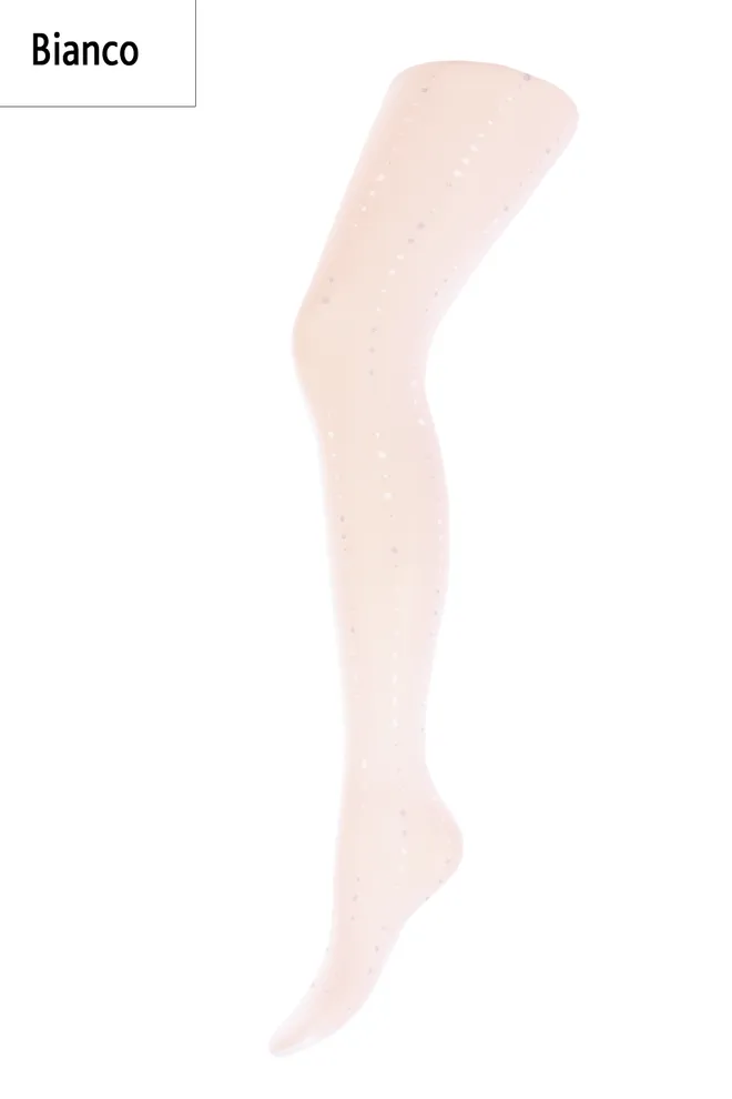 SHEILA 40 model 3 Детские колготки с рисунком TM GIULIA  (bianco), черный