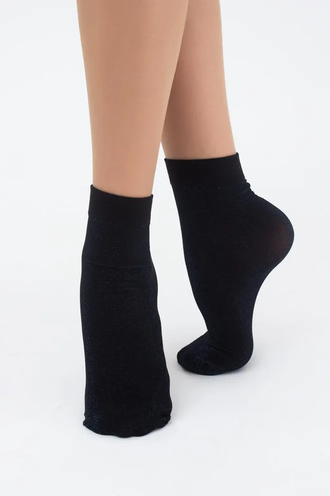 Носки женские короткие блестящие Shiny Giulia (shiny turqoise metalic)