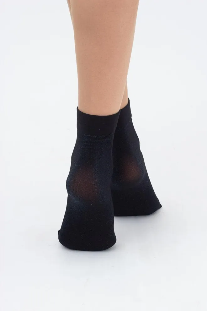 Носки женские короткие блестящие Shiny Giulia (shiny turqoise metalic)